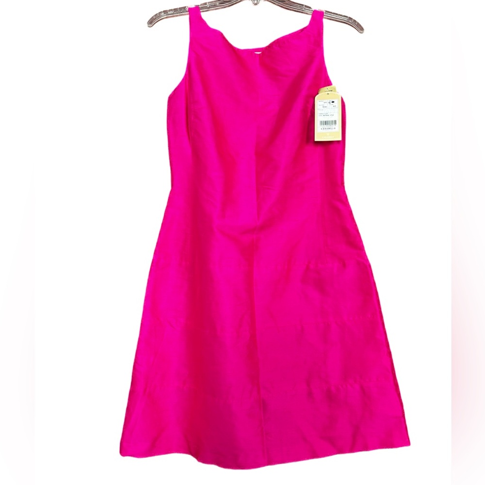 Caramelo 100% silk dress, size 6, made in Spain, new with tags